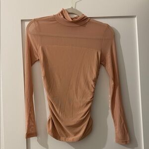 Amazon mesh mock neck top